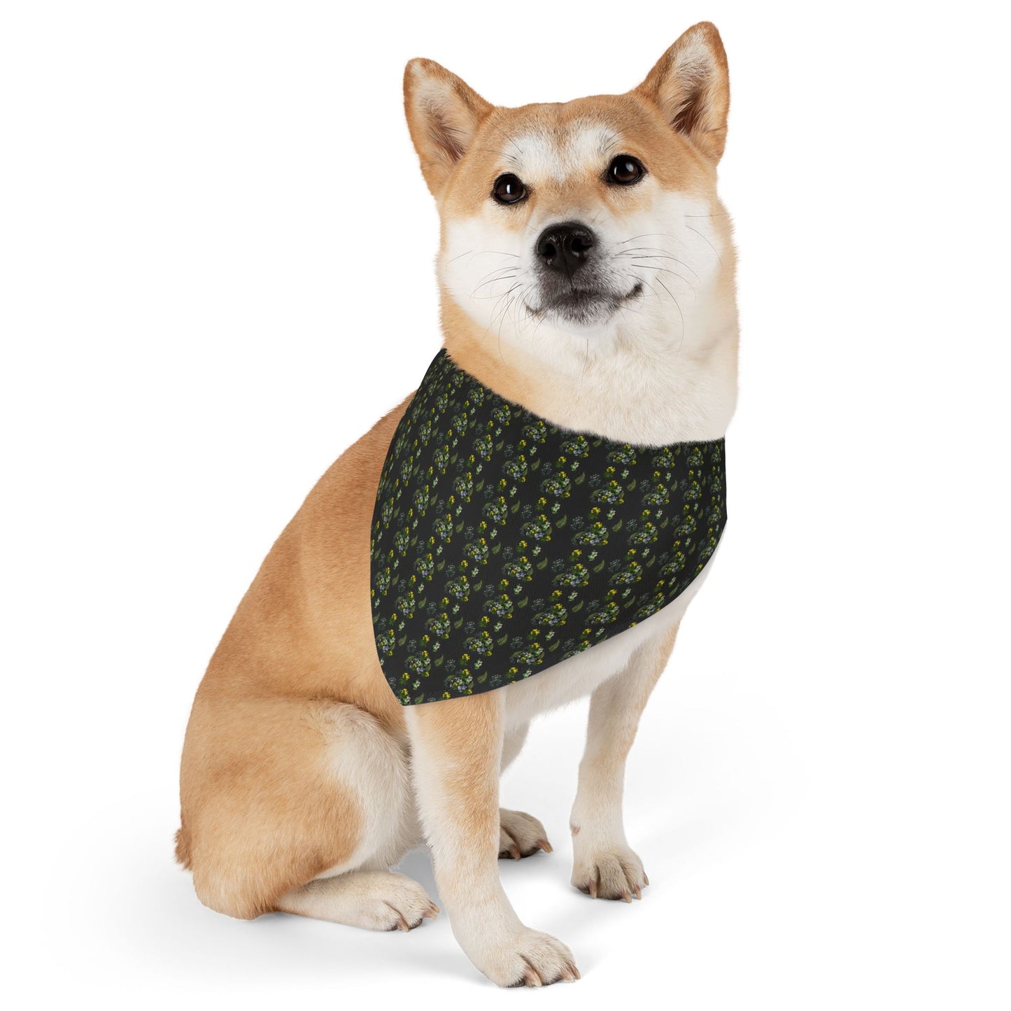 Wildflowers Dog Bandana Collar – Adjustable and Stylish Pet Bandana for Dogs and Cats, Comfortable and Durable Dog Scarf, Trendy Pet Neckwear for Small, Medium and Large Breeds