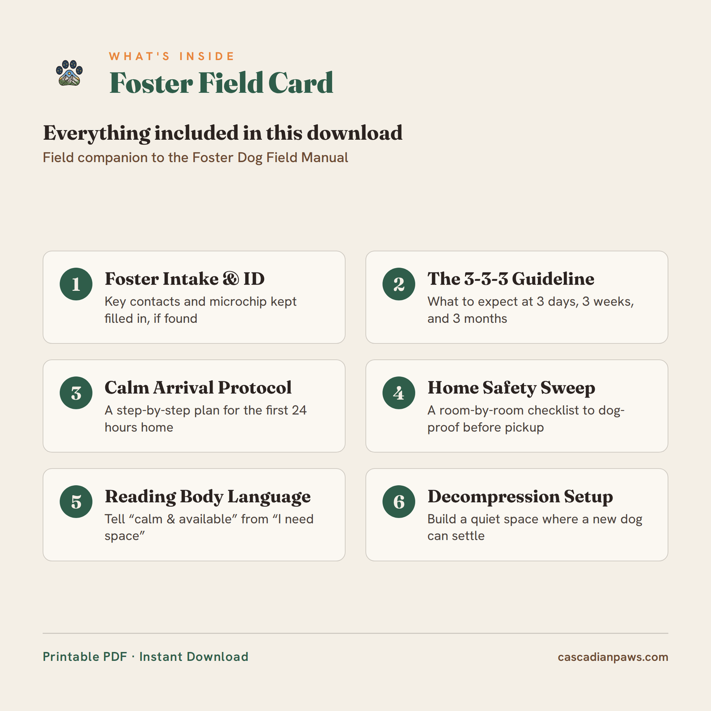 Foster Field Card