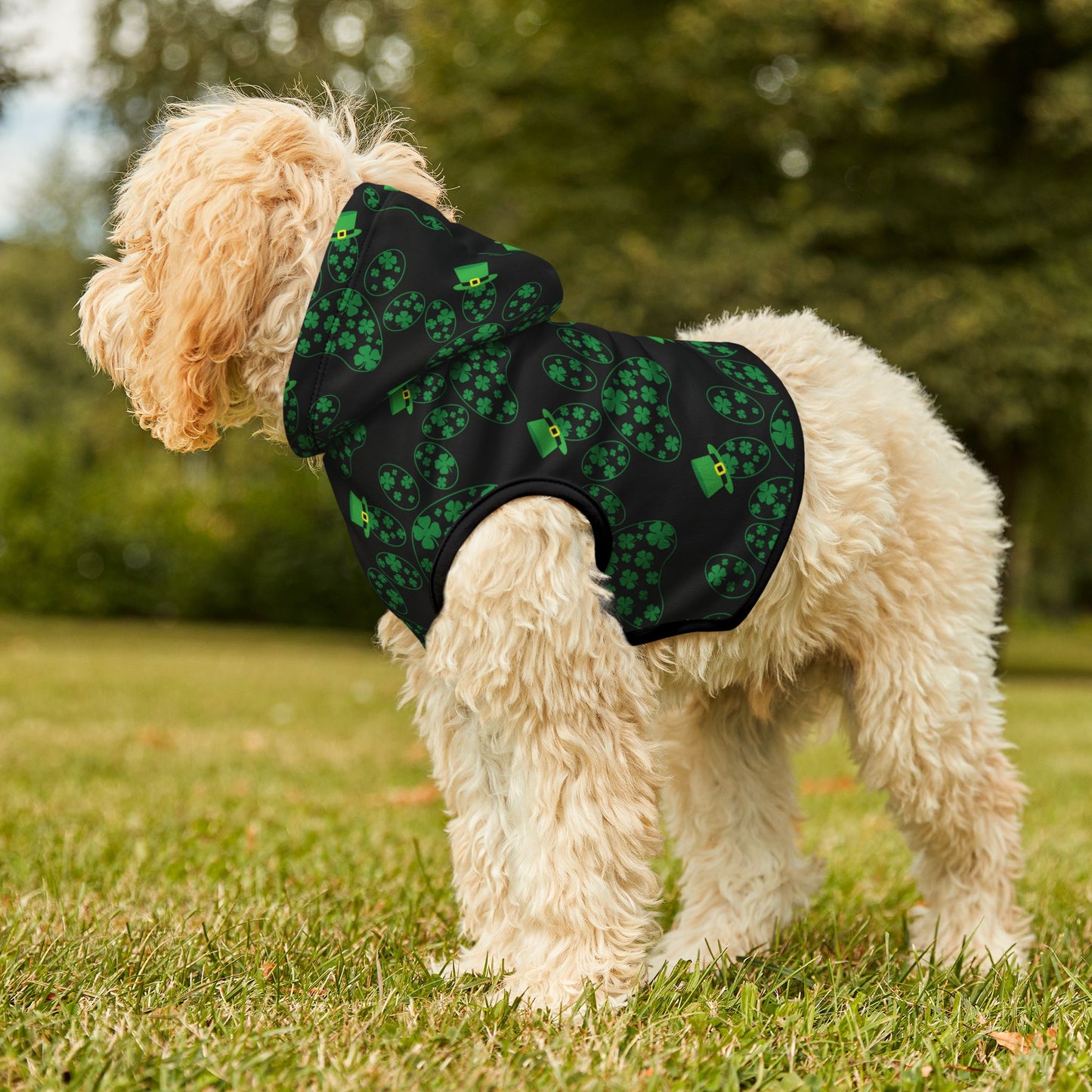 Lucky Leprechaun Dog Hoodie – St. Patrick’s Day Pet Sweatshirt | Cozy Green Dog Outfit for Small & Large Dogs