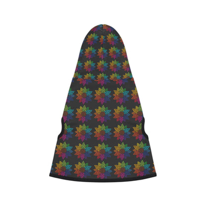 Rainbow Mandala Dog Hoodie – Soft and Cozy Pet Hoodie for Dogs and Cats, Stylish and Warm Pet Sweater with Hood, Comfortable Dog Apparel for Small, Medium and Large Breeds