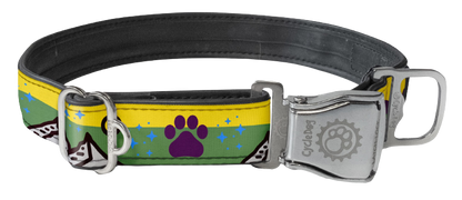 Cascadian Paws Dog Collar – Top-Rated Colorful Dog Collar for Adventure Dogs | Stylish, Durable, Adjustable, Comfortable, and Safe Design with Paw Print Motif