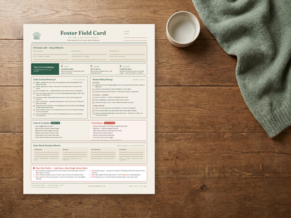 Foster Field Card