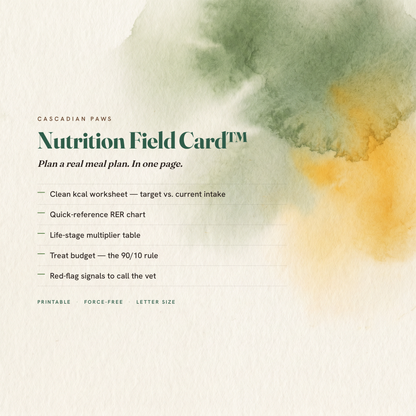 Daily Nutrition Field Card