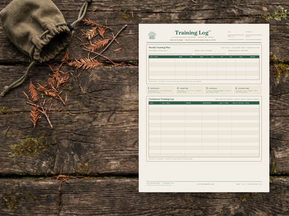Dog Training Log Field Card