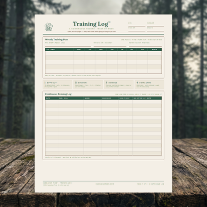 Dog Training Log Field Card