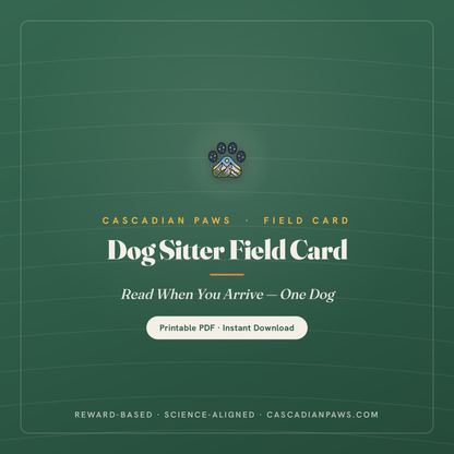 Dog Sitter Field Card (1-dog)