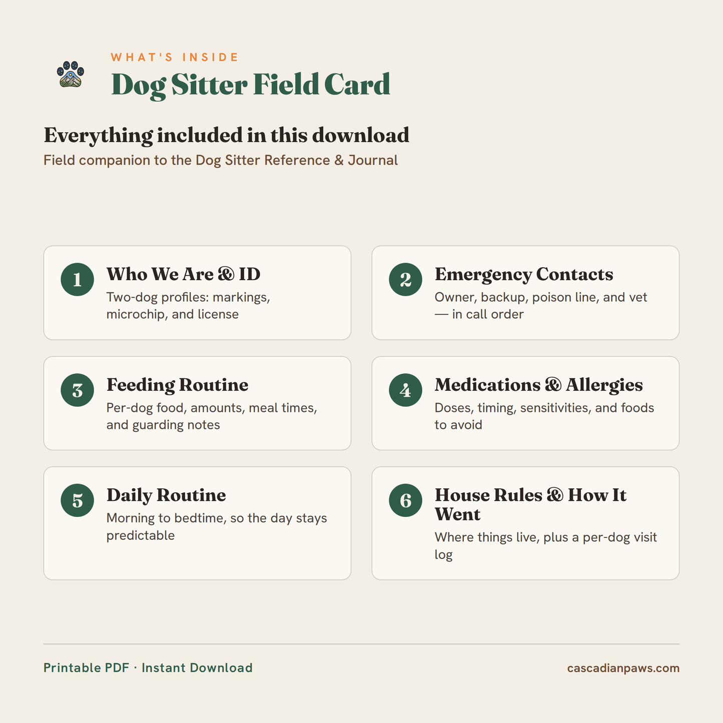 Training Bundle Field Cards