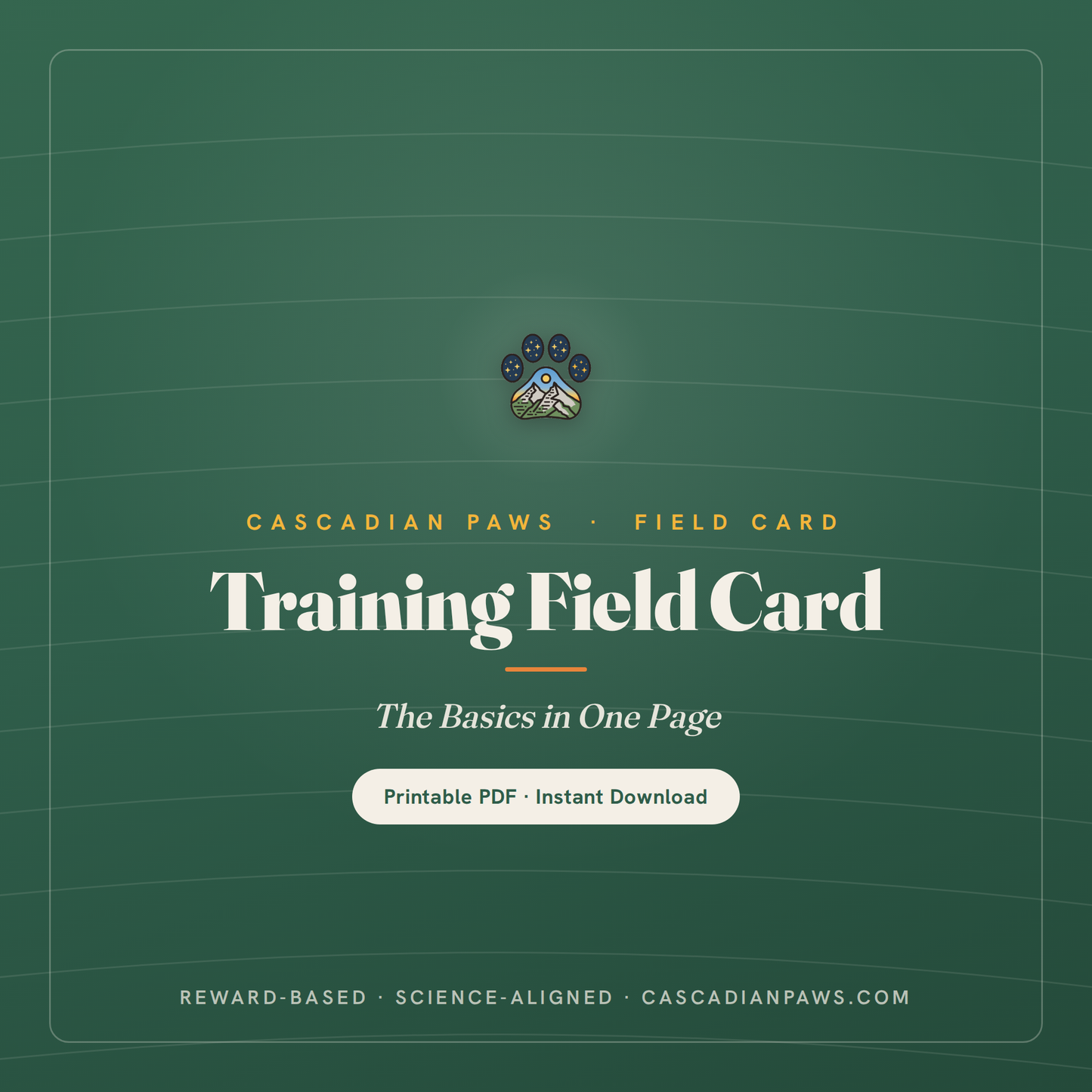 Dog Training Field Card